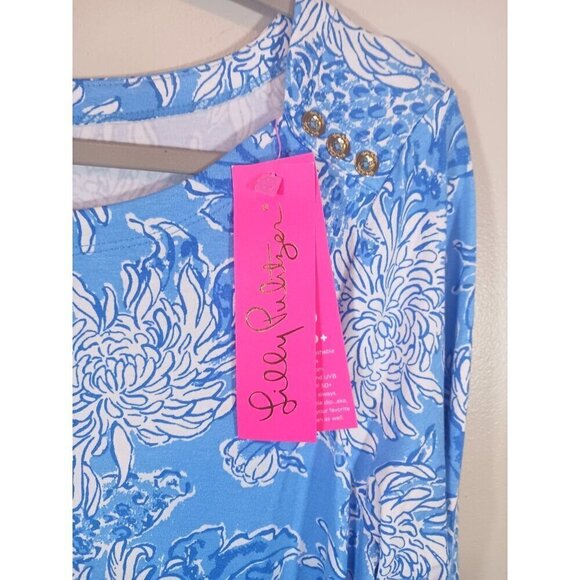 Lilly Pulizter Sophie Floral UPF 50+ Beach Coastal Stretch Dress Size L NWT - Picture 4 of 6